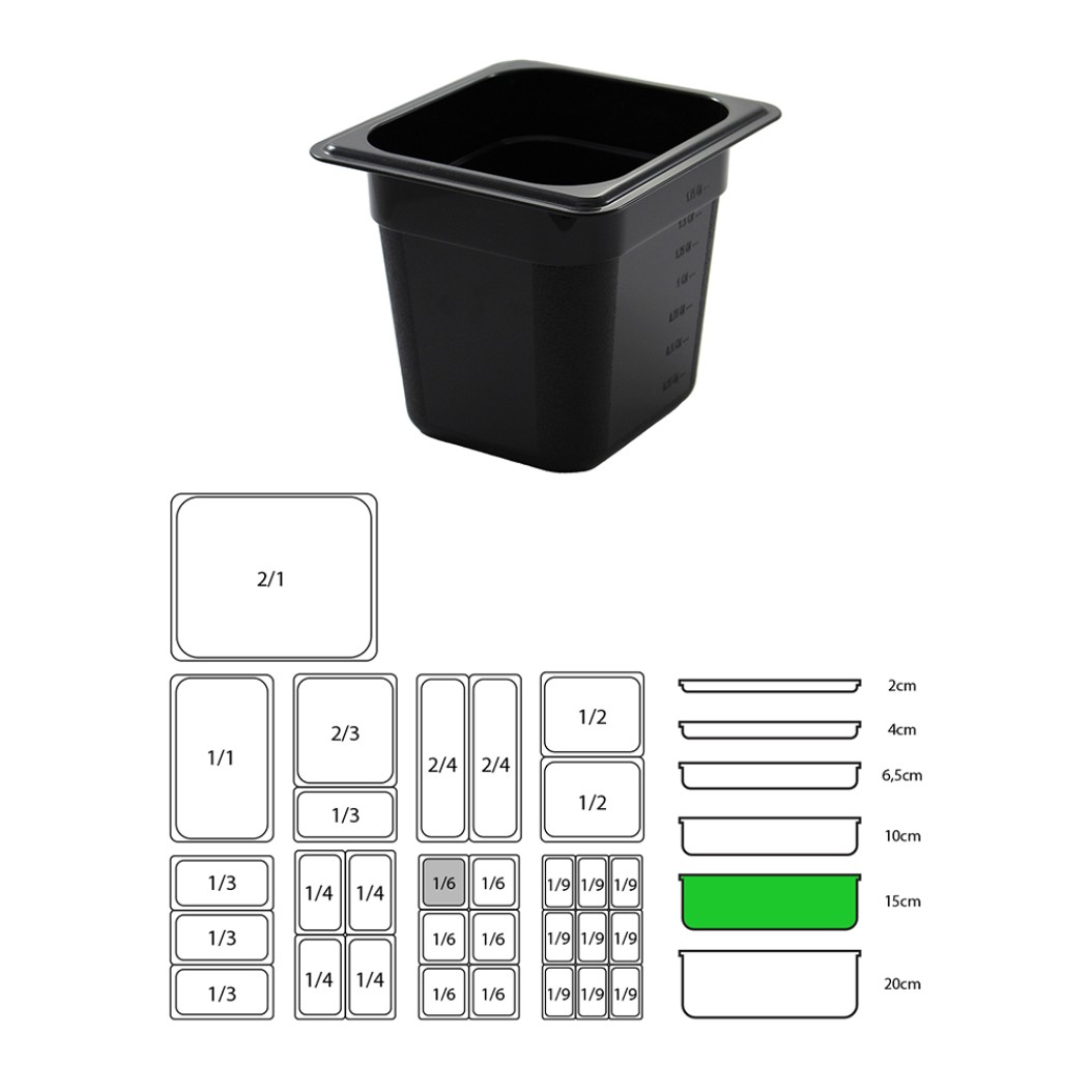 ΔΟΧΕΙΟ PC GN1/6-15hcm ΔΟΧΕΙΟ PC GN1/6-15hcm